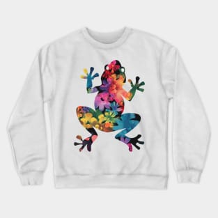 Colorful Floral Frog Crewneck Sweatshirt